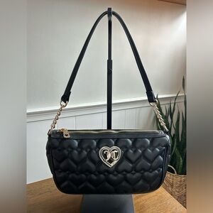 JUICY COUTURE Flawless Shoulder Bag - Quilted Heart - Liquorice Black
